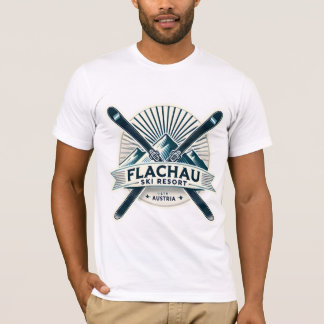 Camiseta Flachau Áustria Ski Resort Retro Design