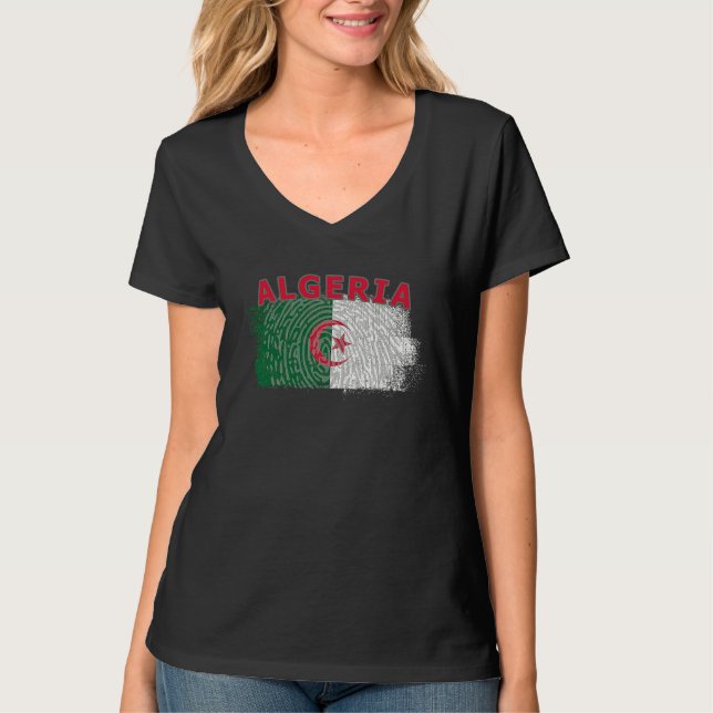 Camiseta Flag Algeria Nationality State North Africa (Frente)
