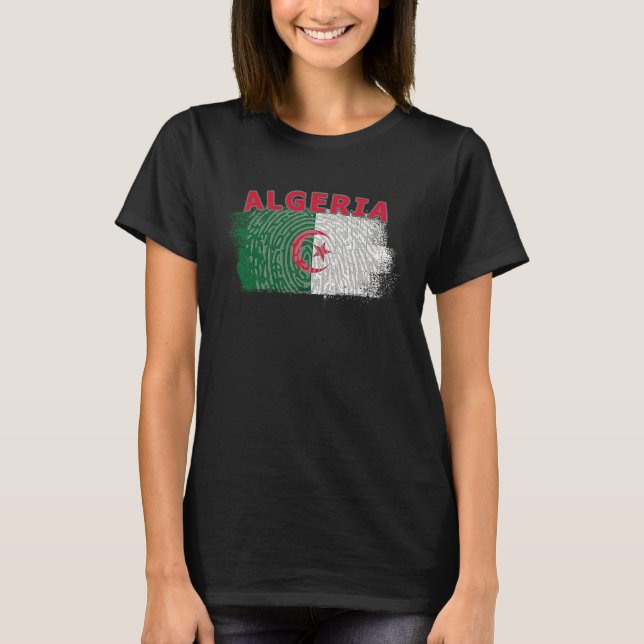 Camiseta Flag Algeria Nationality State North Africa (Frente)