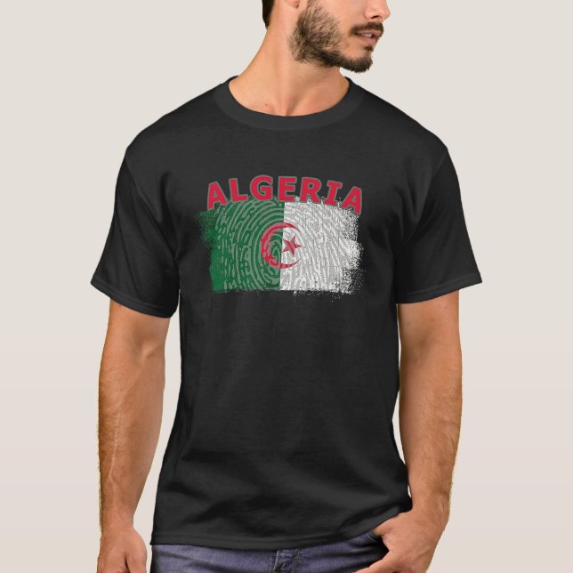 Camiseta Flag Algeria Nationality State North Africa (Frente)