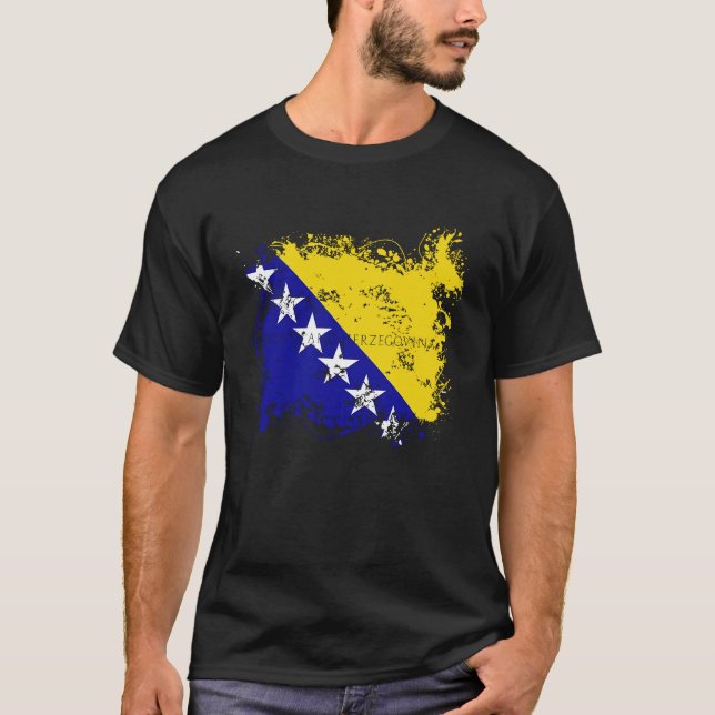 Camiseta Flag Bosnia Herzegowina Nationality State Origin T (Frente)