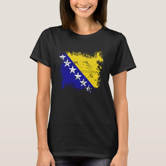 Camiseta Flag Bosnia Herzegowina Nationality State Origin T (Frente)