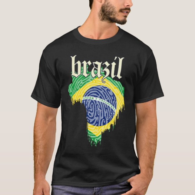 Camiseta Flag Brazil Nationality State Origin (Frente)