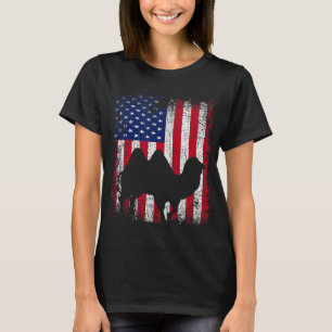 Camiseta Flag Camel Animal Vintage 4 De Julho