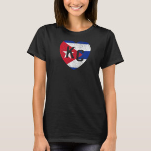 Camiseta Flag Cuba World Country Flag KC Heart Kansas City
