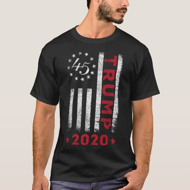 Camiseta Flag Design Trump 2020-trump 2020 Men Women Gift (Frente)