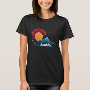 Camiseta Flag E Mountain Styled Boulder Colorado