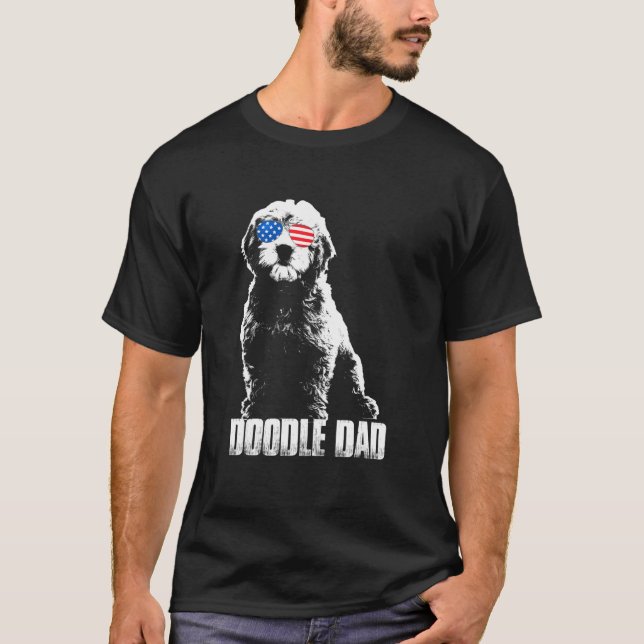 Camiseta Flag Goldendoododle O Pai De Presente De Dood, Mam (Frente)