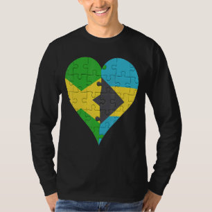 Camiseta Flag Heart da Bahamia jamaicana