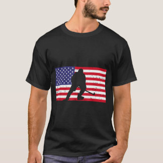 Camiseta Flag ice hockey player vintage patriotic men women