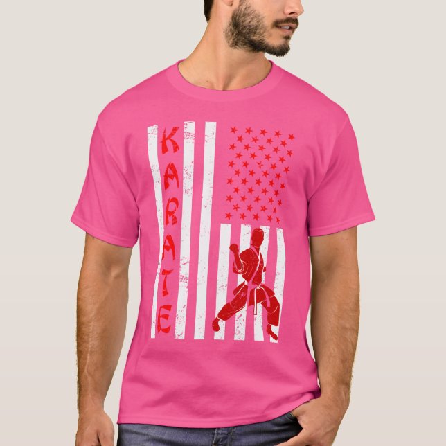 Camiseta Flag Karate dos Estados Unidos (Frente)