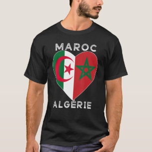 Camiseta Flag Love Marrocos Argélia I Love Marrocos Argélia