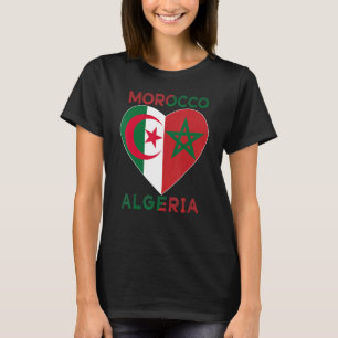 Camiseta Flag Love Marrocos Argélia I Love Marrocos Argélia