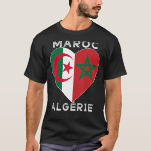 Camiseta Flag Love Marrocos Argélia I Love Marrocos Argélia