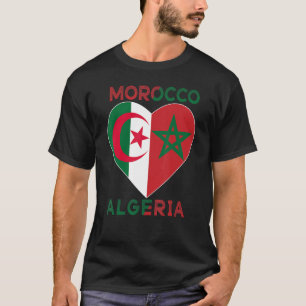 Camiseta Flag Love Marrocos Argélia I Love Marrocos Argélia