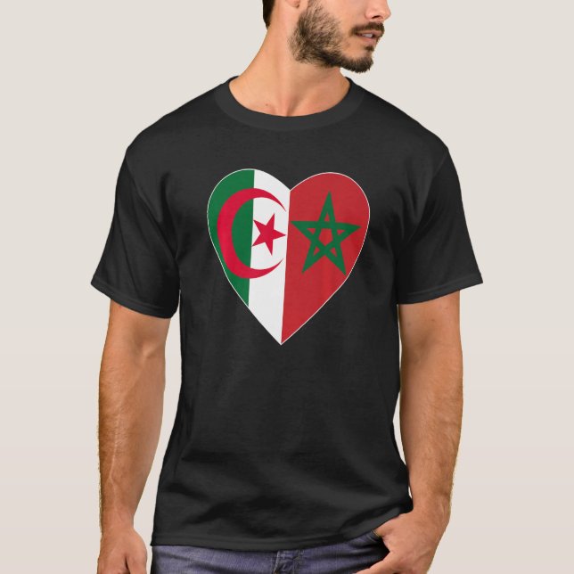 Camiseta Flag Love Morocco Algeria I Love Morocco Algeria S (Frente)