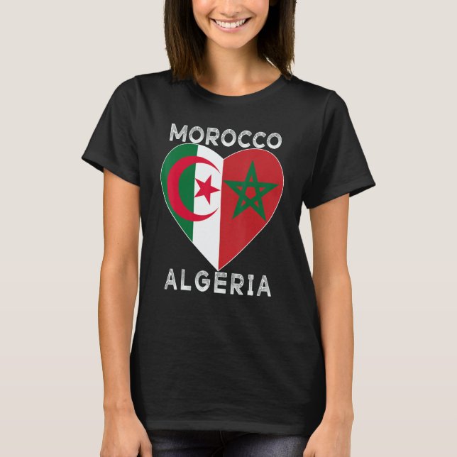 Camiseta Flag Love Morocco Algeria I Love Morocco Algeria S (Frente)