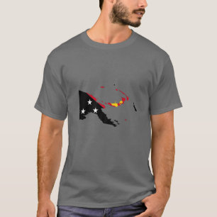 Camiseta Flag Map Of Papua New Guinea