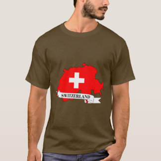 Camiseta Flag map of Switzerland