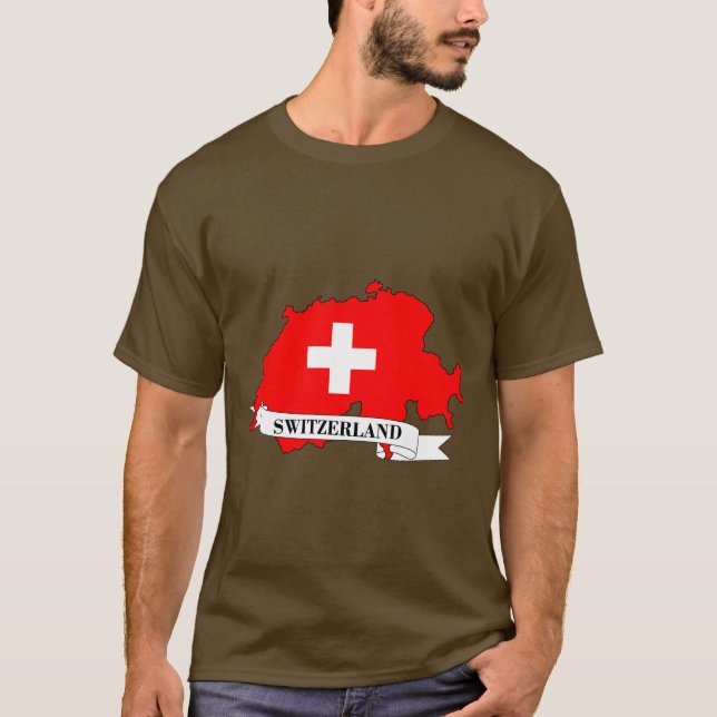 Camiseta  Flag map of Switzerland (Frente)