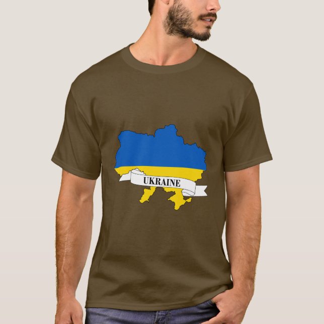 Camiseta Flag map of Ukraine (Frente)
