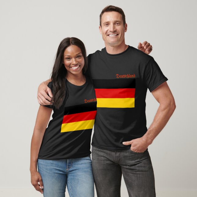 Camiseta Flag of Germany custom-cut  (Unissex)