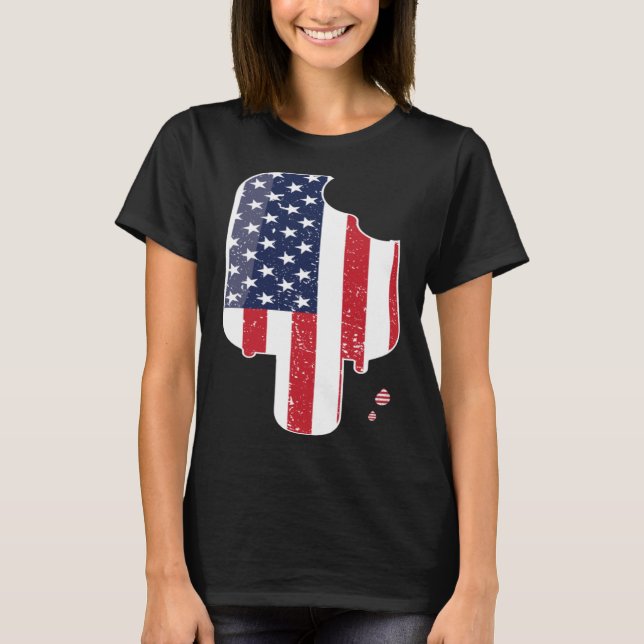 Camiseta Flag Popsicle Ice Pop 4th of July Patriotic Graphi (Frente)
