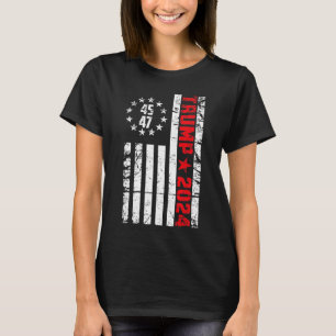 Camiseta Flag Trump 2024 - 45 47 Trump Betsy Ross Flag