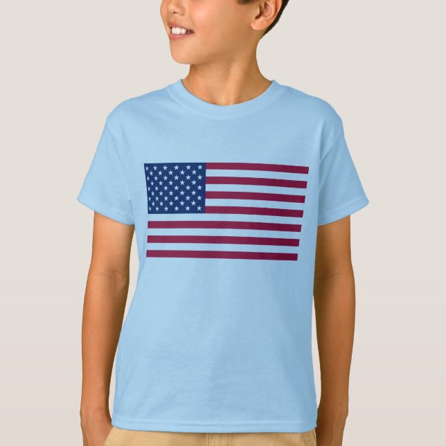 Camiseta FLAG_USA, Dia da Independência de 4 de julho (Frente)