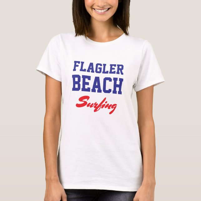 Camiseta Flagler Beach, Florida, Surfing T-Shirt (Frente)