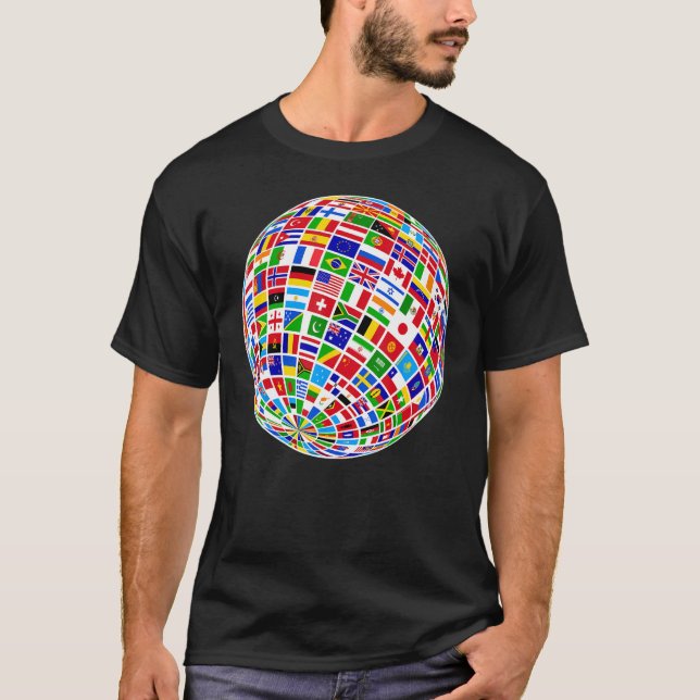 Camiseta Flags The Countries of the World Globe Earth World (Frente)
