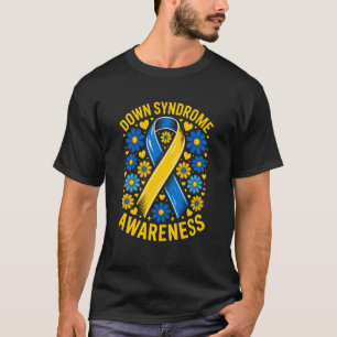 Camiseta Flair Fita Azul e Amarela de Conscientização da Sí