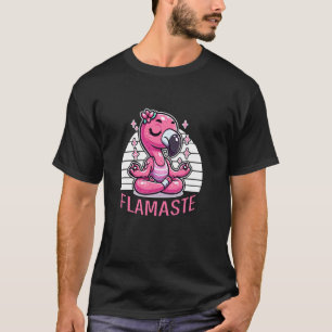 Camiseta Flamaste Flamingo Engraçado, Ioga Meditação Zen Mi
