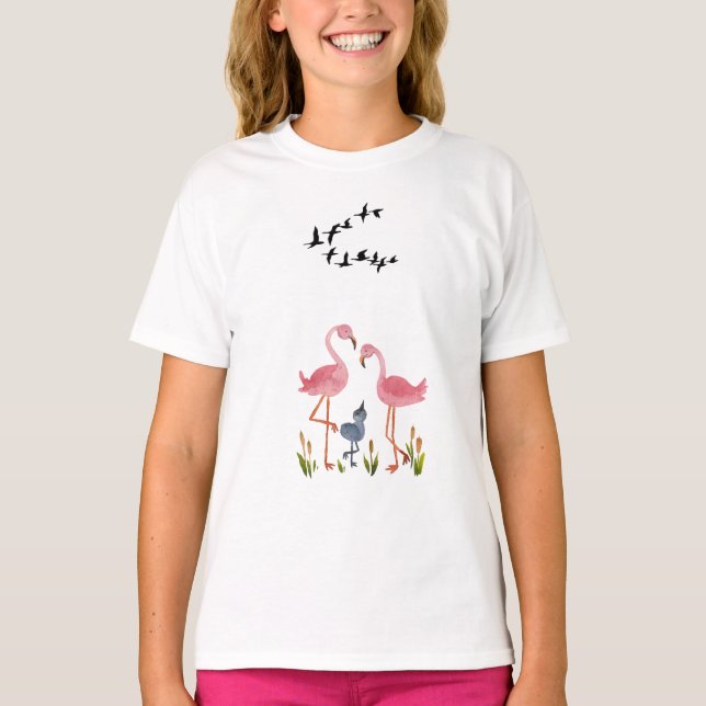 Camiseta Flamboyant Flamingo Fantasy: Inspirado em Pássaro (Frente)