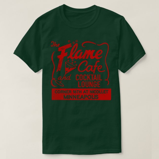 Camiseta Flame Cafe Cocktail Lounge Retro Defunct M (Frente do Design)