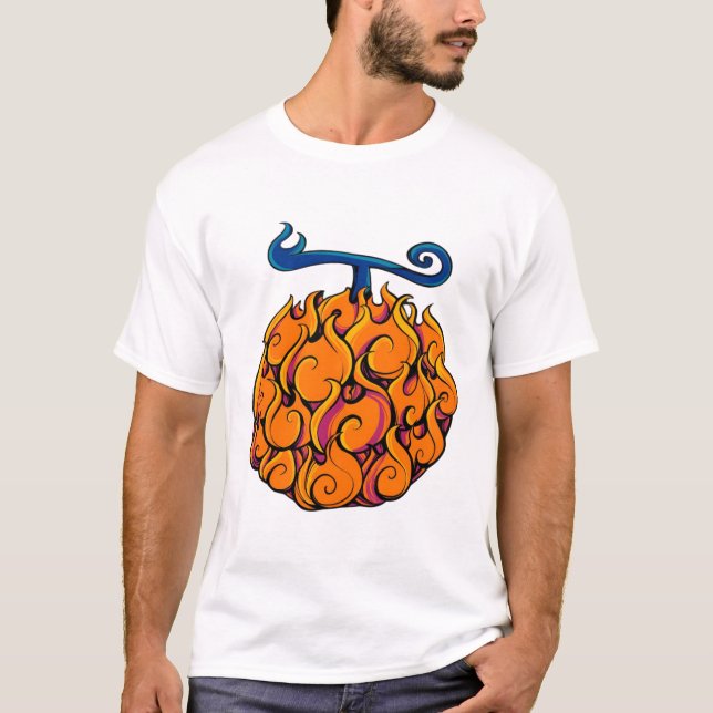Camiseta Flame Fruit Graphic Tee  Fiery Tropical Fruit (Frente)
