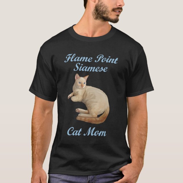 Camiseta Flame Point Siamese Cat Mãe T-Shirt (Frente)