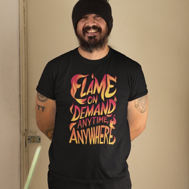 Camiseta Flame sob demanda a qualquer momento, em qualquer  (Criador carregado)