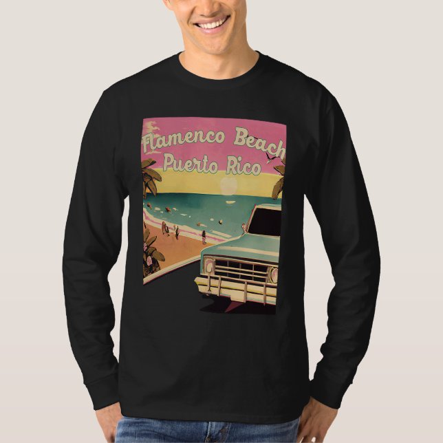 Camiseta Flamenco Beach Retro Vacation Souvenir Flamenco Be (Frente)