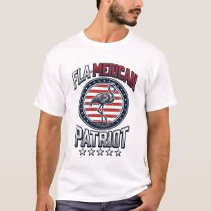 Camiseta Flamericano Patriota Flamingo Vetorial Vintage