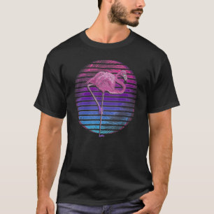 Camiseta Flami Rosa Vaporwave 90s Tropical Bird Lover Pink