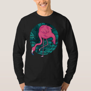Camiseta Flami Tropical Rosa Tropical de Pássaro Animal Exó