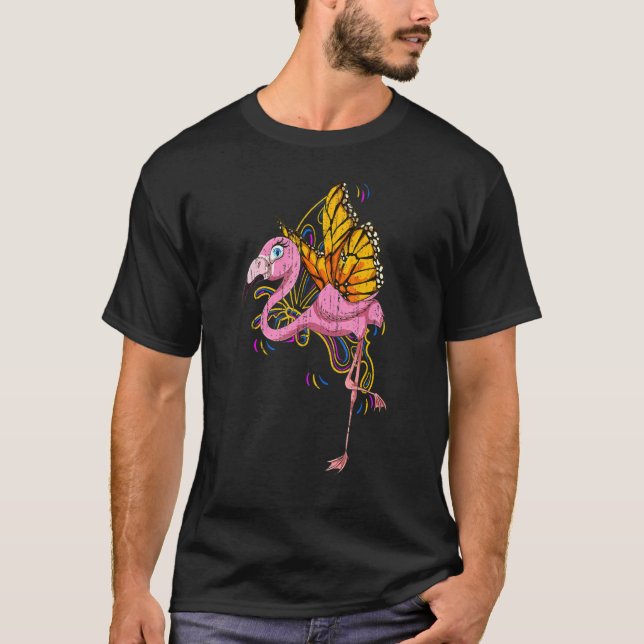 Camiseta Flamina rosa-branca-rosada do Zoo da Borboleta Ins (Frente)