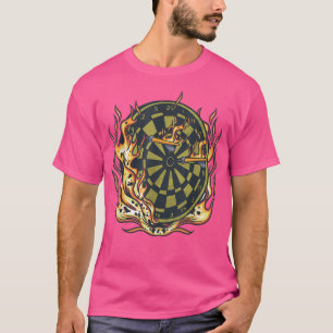 Camiseta Flaming Dart Board Bonito Design de esportes engra