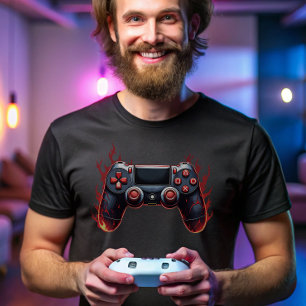 Camiseta Flaming Game Controller para Gamers de Console