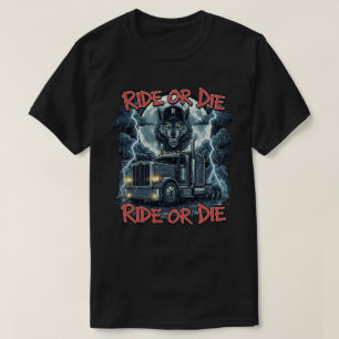 Camiseta Flaming Highway Skull Vetor Design