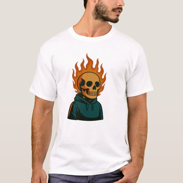 Camiseta Flaming Skull (Frente)