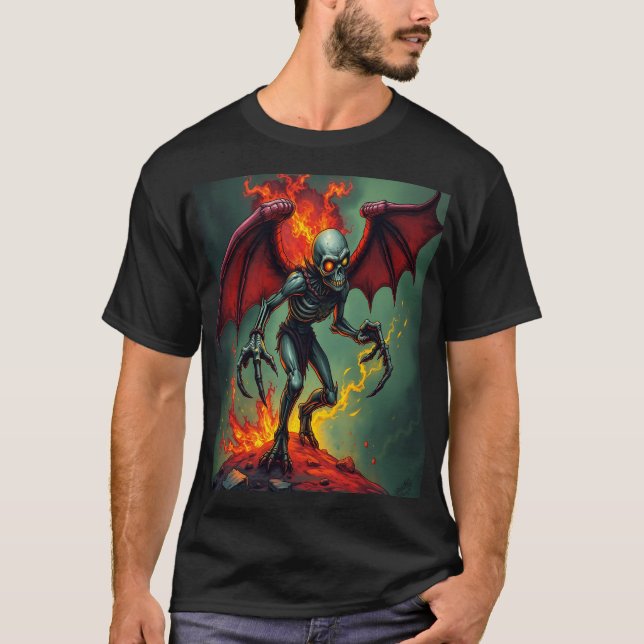 Camiseta Flaming Winged Demon (Frente)