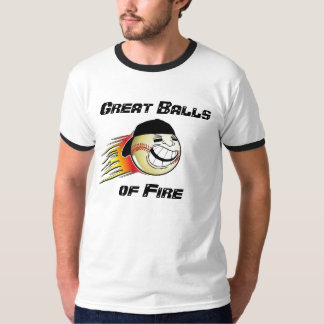 Camiseta FLAMINGBASEBALL, grandes bolas, do fogo