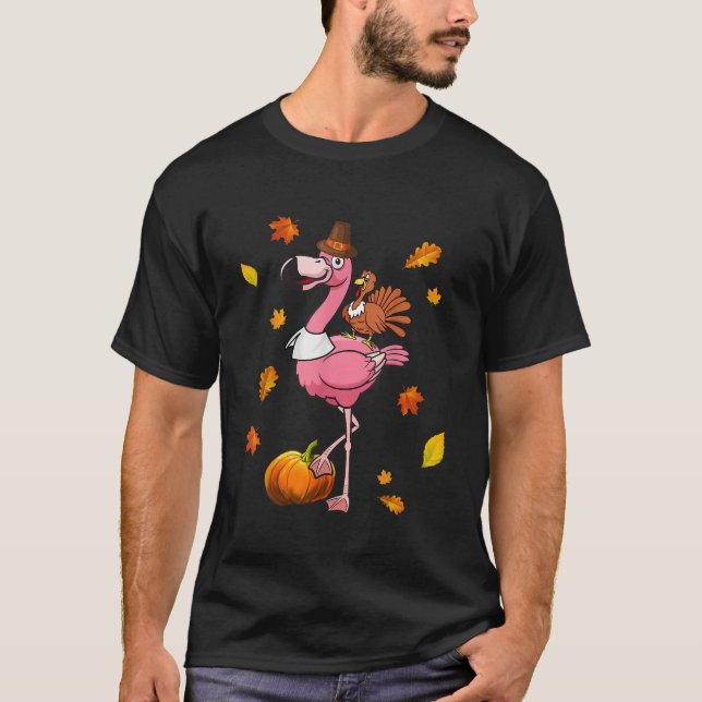 Camiseta Flamingo, Ação de Graças, Presente de Halloween (Frente)